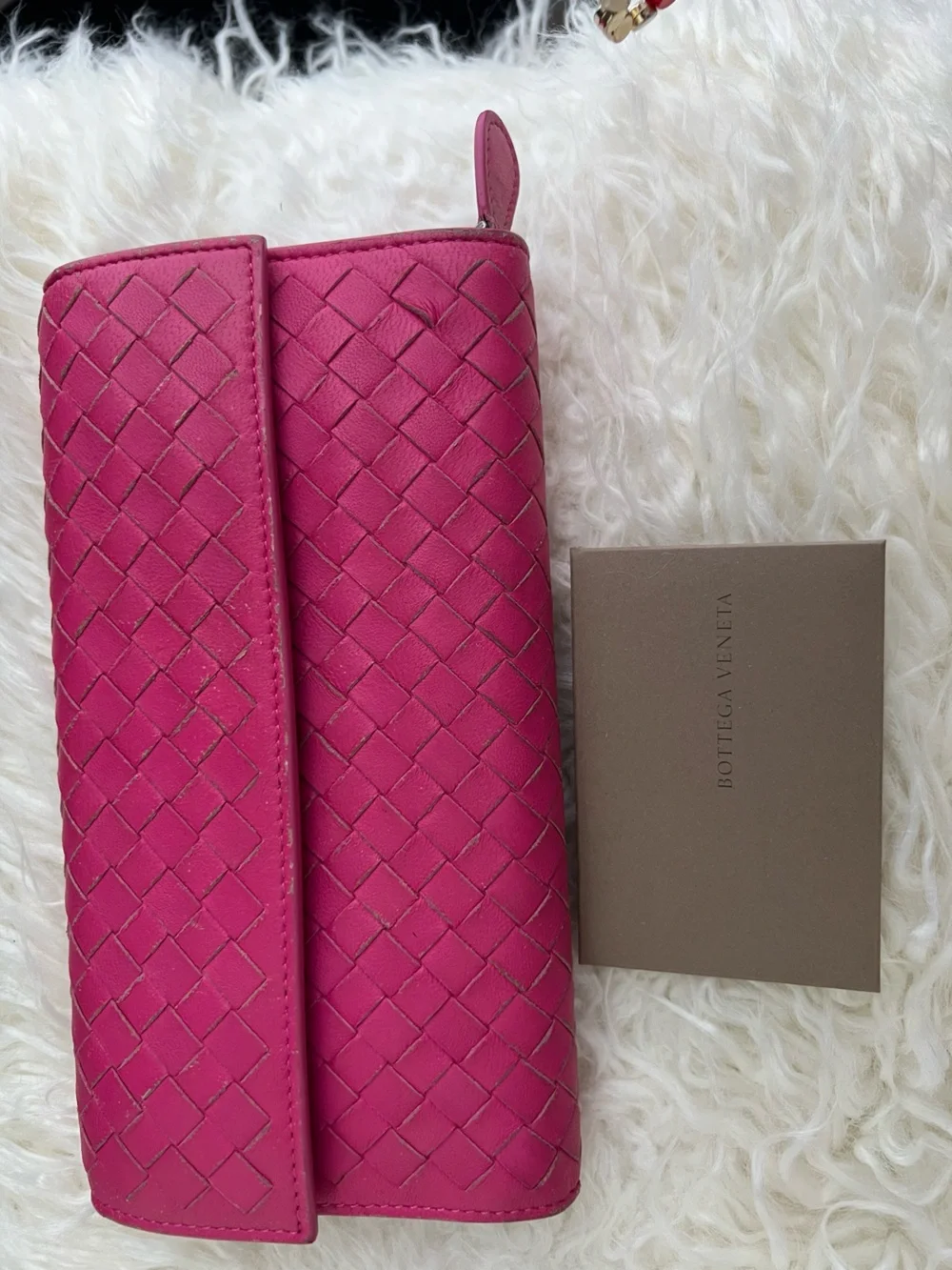 Bottega Veneta Pink Intrecciato Leather Continental Wallet